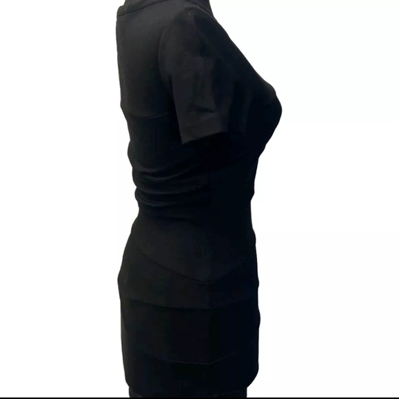 Diane Von Furstenberg Size 2 Crew Black Bodycon Mini Dress Office Work B22#11 - Picture 2 of 7